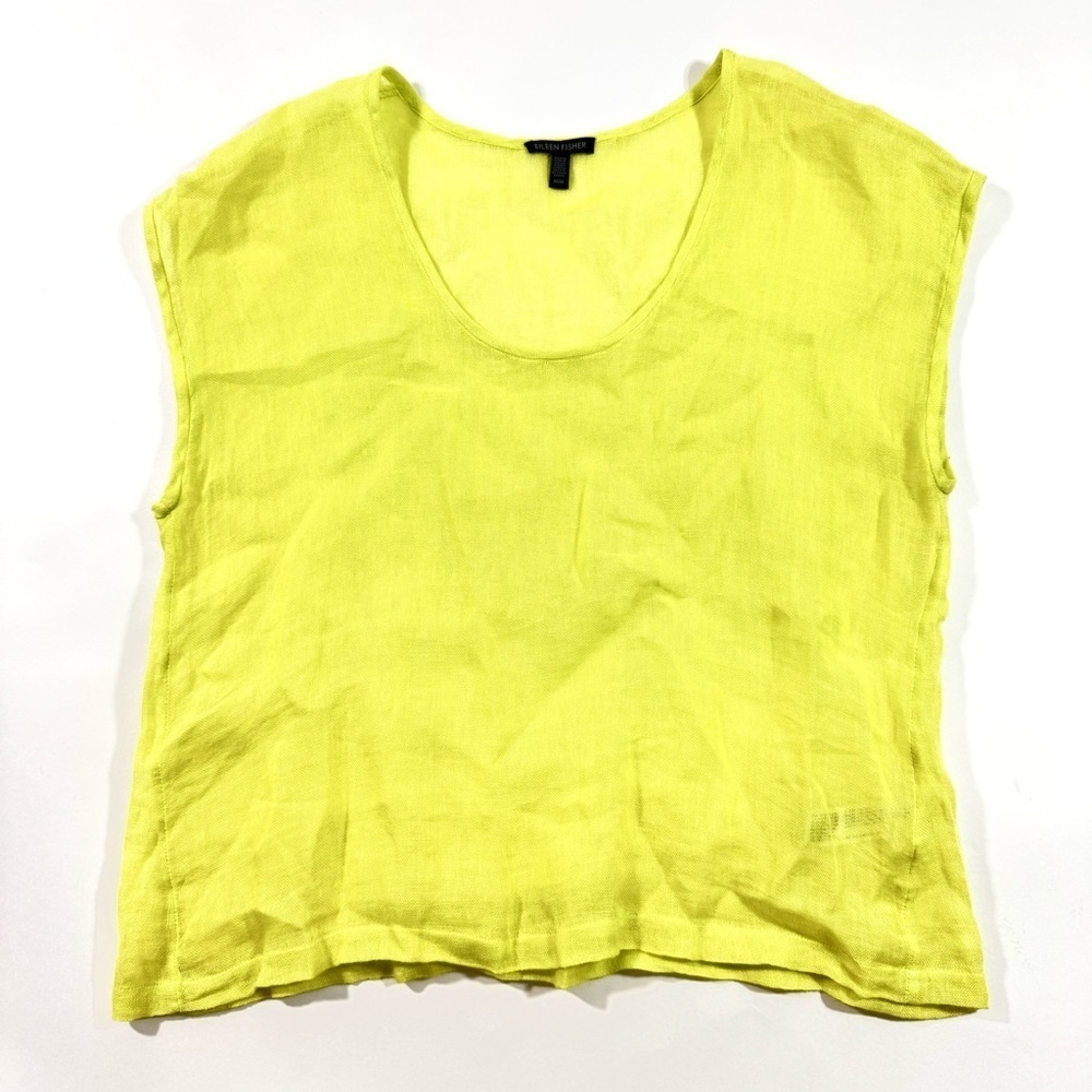 Eileen Fisher Organic Linen Top Sleeveless Scoop Neck